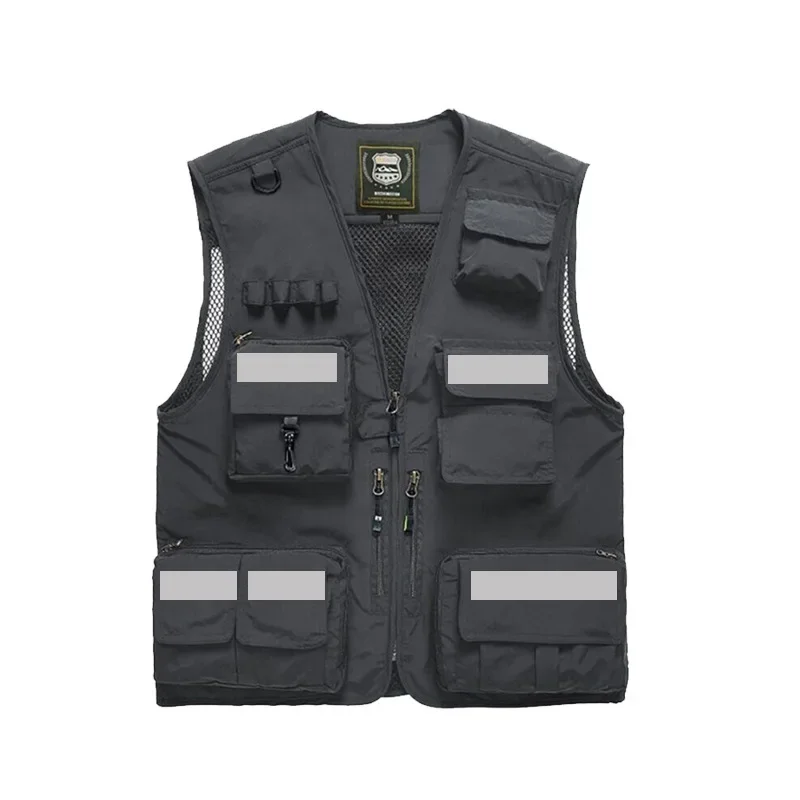 thumbnail image 1 of Chaleco reflectante de verano, ropa de trabajo de seguridad, uniforme de equipo de rescate con logotipo impreso, camiseta sin mangas informal aplicable a escenas, 1 of 5