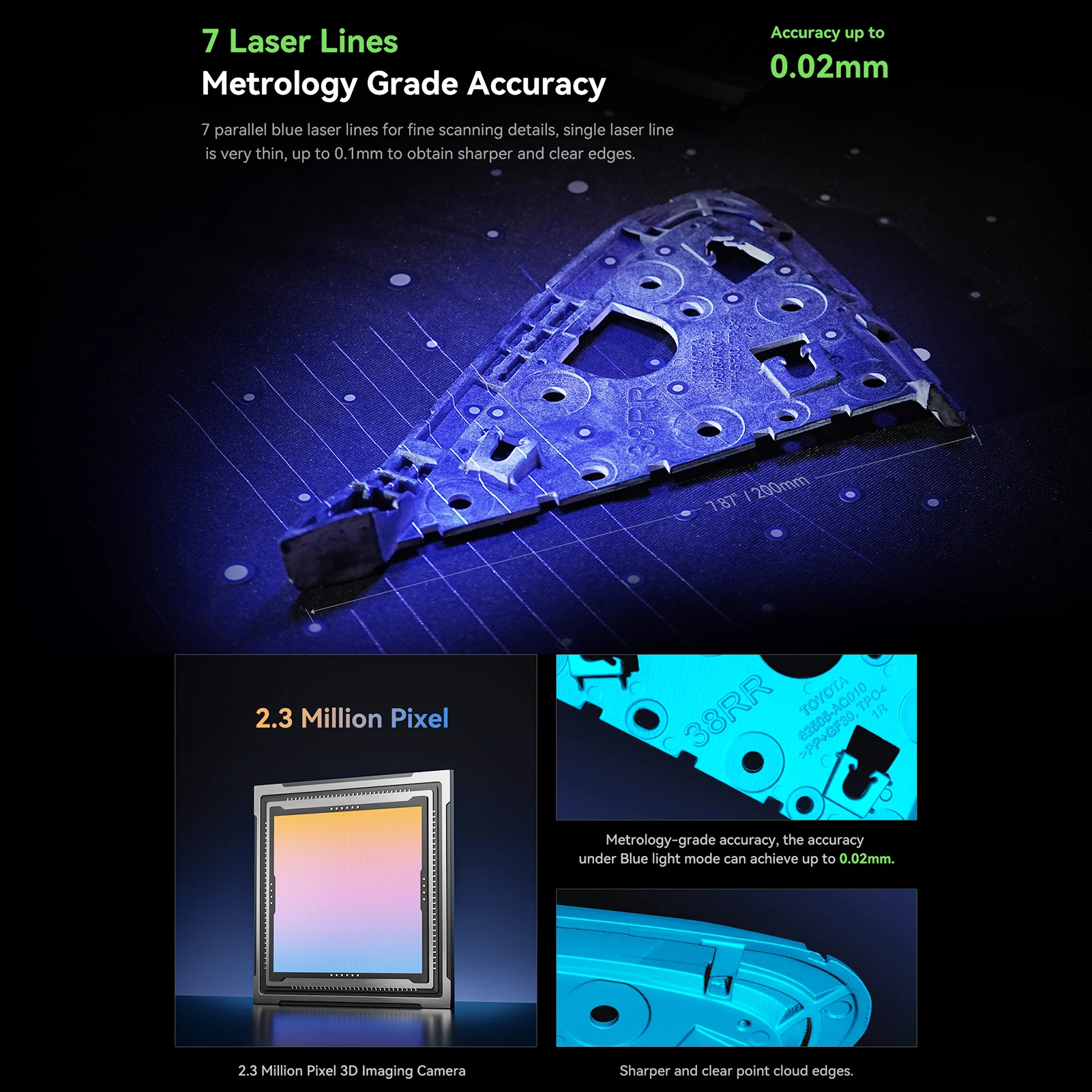 Creality 3D CR-Scan Raptor 멀티 라인 NIR 소비자 3D 스캐너, 3D 인쇄용, 최대 60FPS 스캐닝 속도
