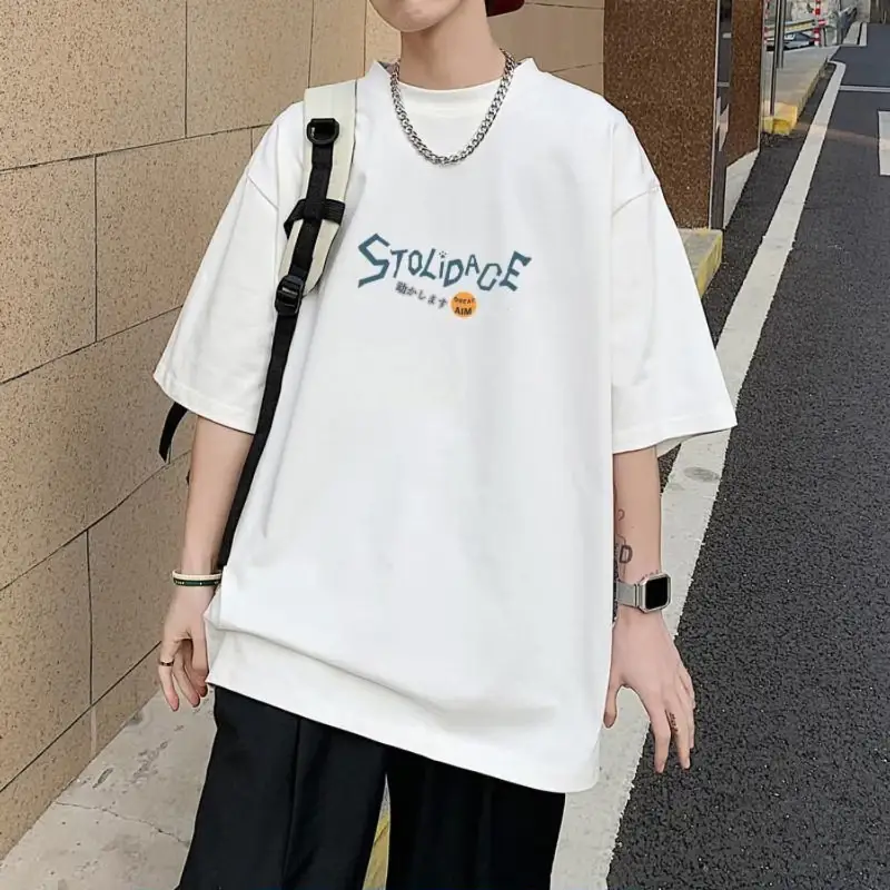 8XL Men Oversize Korean Fashion Loose American Love Puppet Rabbit Print Short Sleeve Round Neck Versatile Trend Couple outfit - Image 5