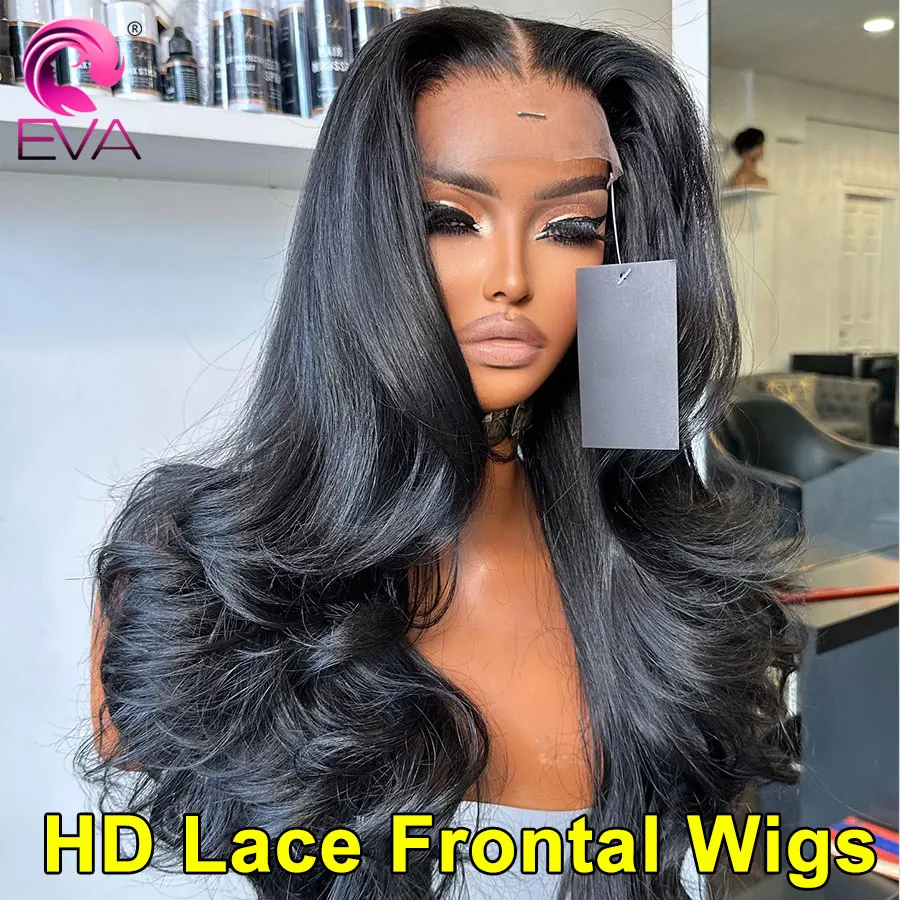 

Eva Hair Body Wave 13x6 13x4 HD Lace Frontal Wig Invisible HD Lace Front Wig Glueless Ready TO go Wigs 5x5 HD Lace Closure Wig