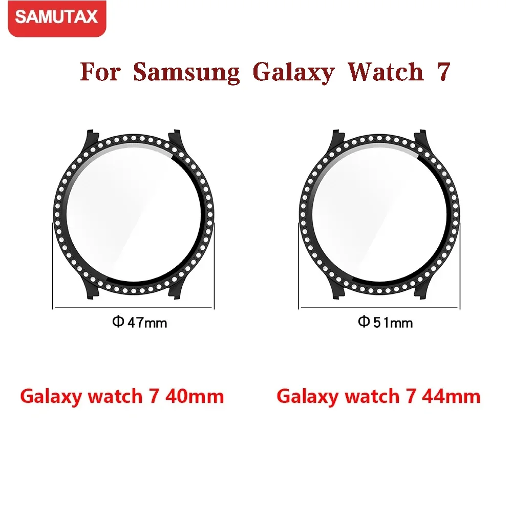 Diamond-Infused Tempered Glass Protective Watch Case with Screen Protector