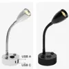 Gooseneck 12V RV Reading Light with USB Type C Quick Charger Flexible 24 Volt Light for Boat Camper Van Trailer Interior Lights 5