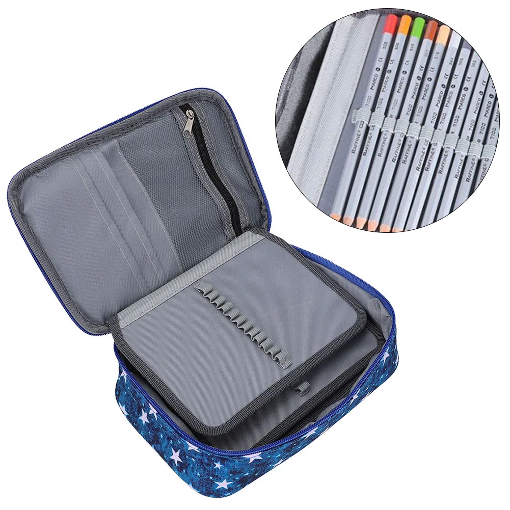 【New】72 Hole Multi Layer Large Capacity Pen Case Colored Pencil  Bag Student Art Supplies Pencil Holder