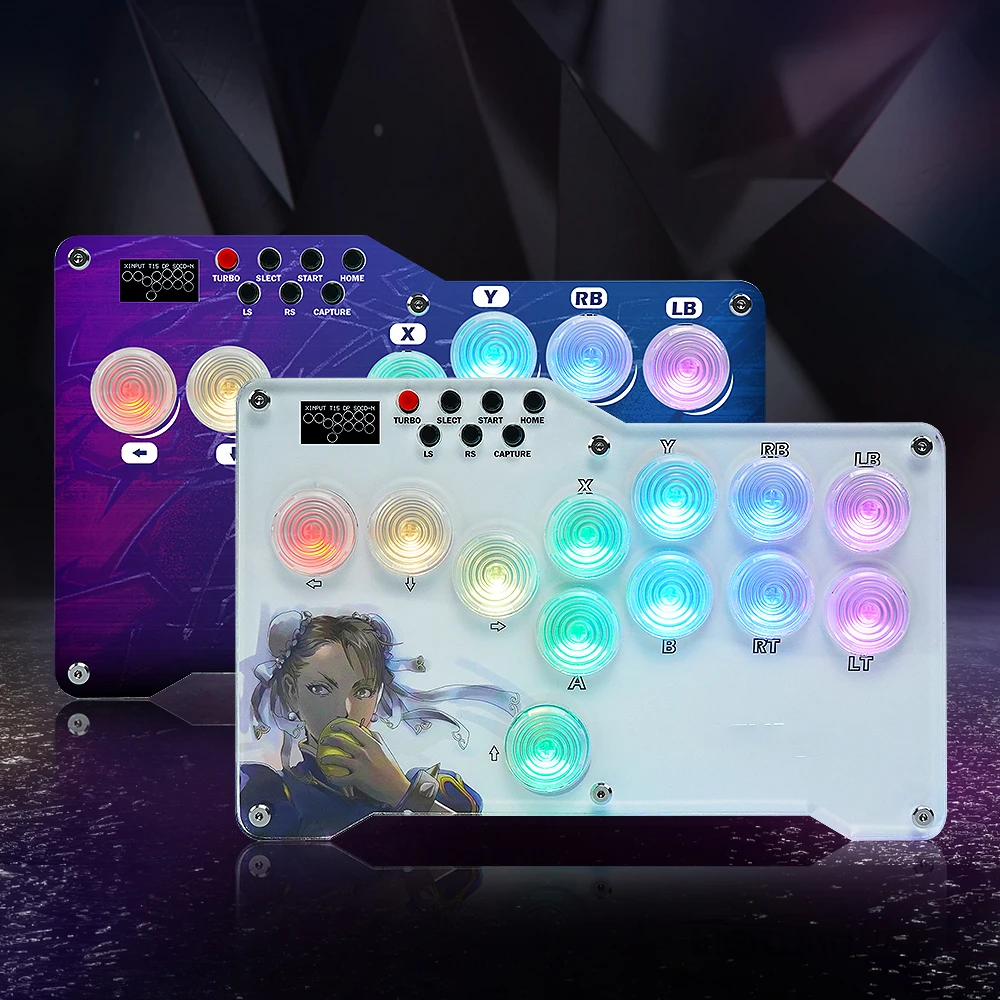 

Gamepad Mini HitBox Arcade SOCD Fighting Stick LED Controller RGB Buttons For PC Android PS4 Switch Console