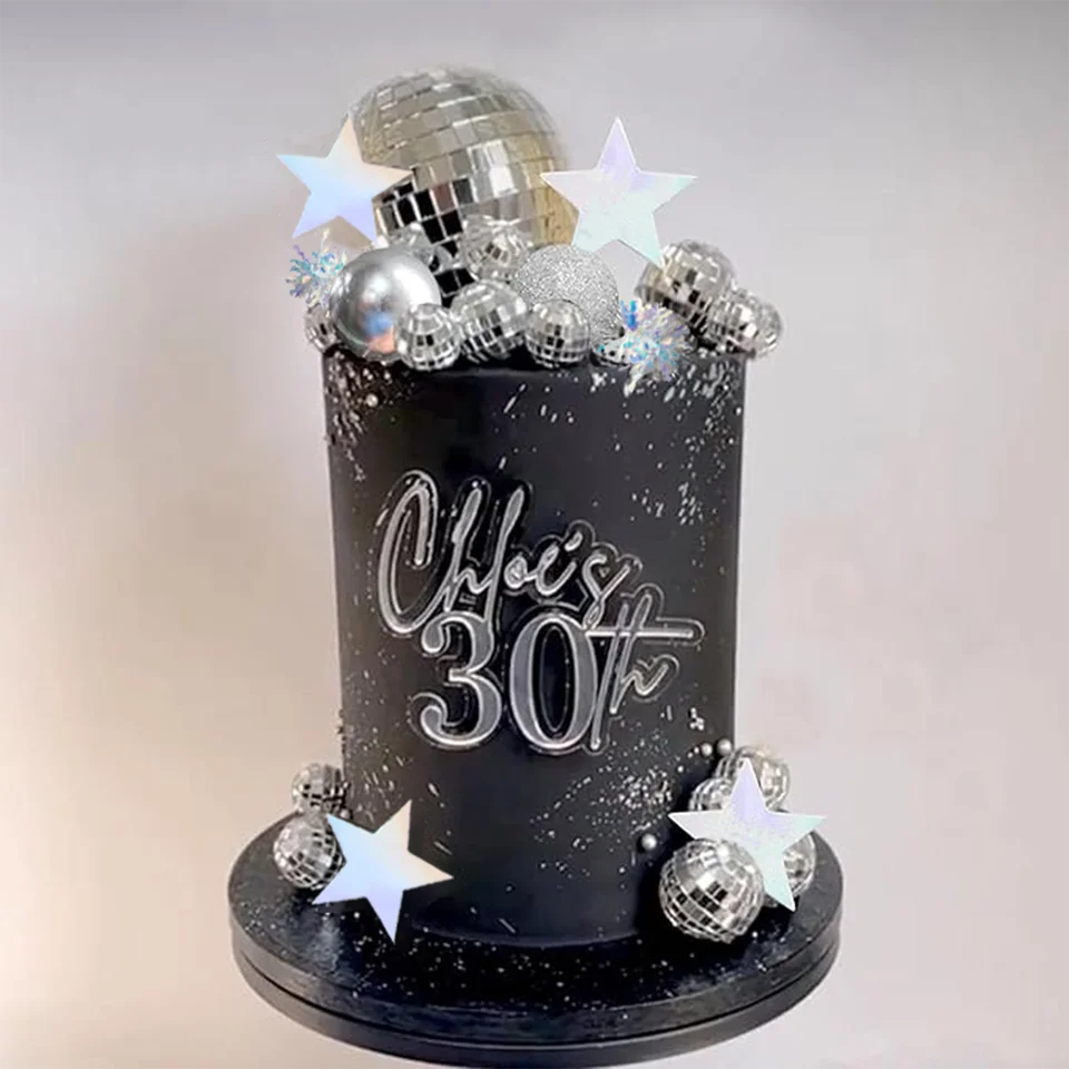 Topper Per Torte 23 Pezzi A Tema Discoteca Anni '70, Decorazioni Per Feste Compleanno Bambini, Stile Retro Disco - 5