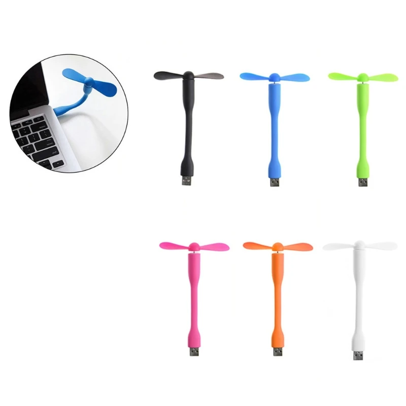 창의적인 USB 팬 유연한 휴대용 미니 팬 및 Powerbank용 USB LED 조명 램프 