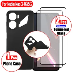 3 - in - 1 Phone Protection Set: Black Edge Case & Anti - Fingerprint Screen Protectors for Nubia Neo 3 (4G 5G) (Black)