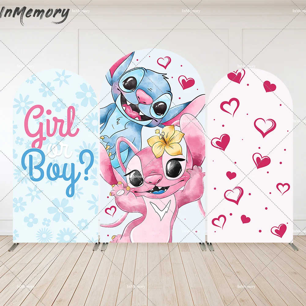 

Baby Shower Party Decoration Photo Background Lilo and Stitch Boy or Girl Arch Backdrop Cover Wall Gender Reveal Party Banner