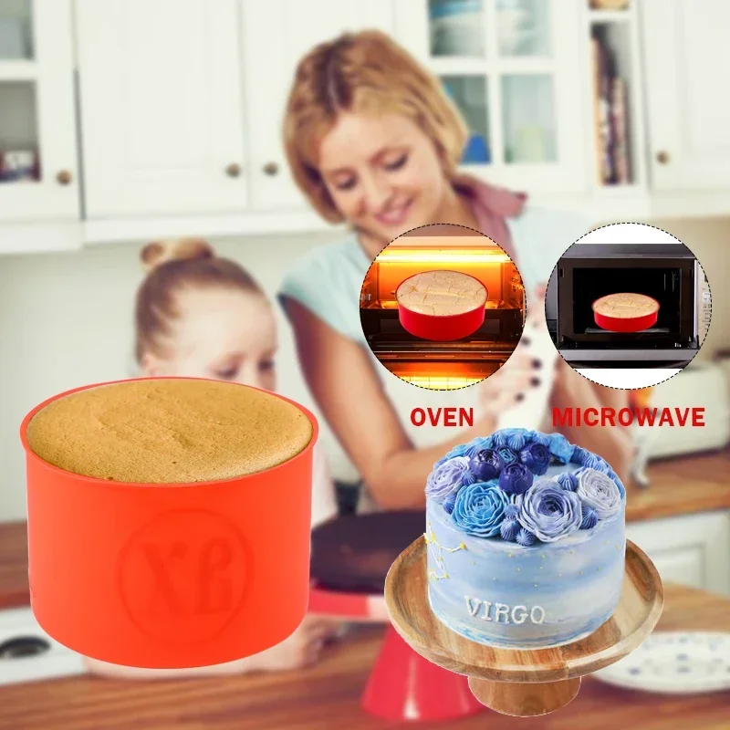 1/3pcs Silicone DIY Cake Mold Desserts Baking Mold Random Color Rectangular Bread Pan Mousse Cake Round Shape Mold Baking Pans