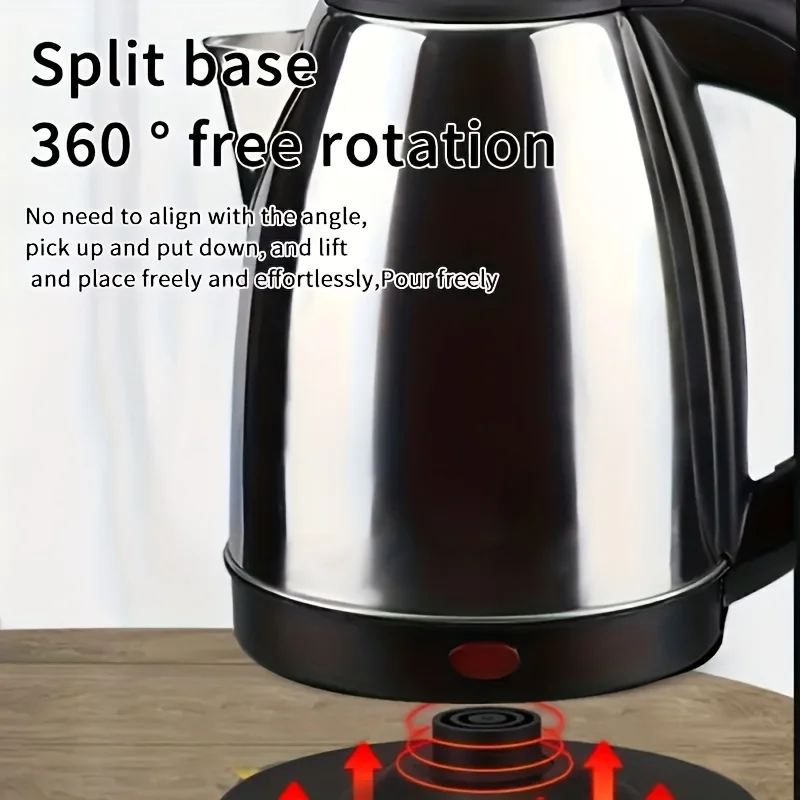 US Plug 1500W 1.8L Household Electric Kettle Kitchen Kettle,Scalding Stainless Steel Kettle,Intelligent Constant Temperature