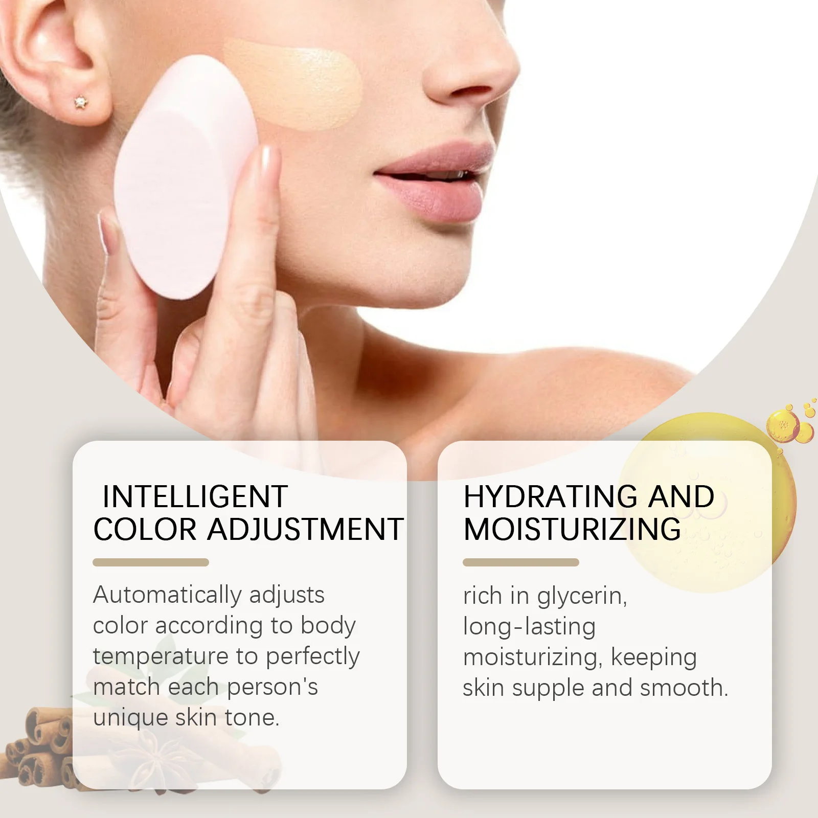 Foundation Color Changing Matte Concealer Soft Nude Face Full Cover Long Lasting Hydrating Makeup Base Liquid Foundation Cream 2