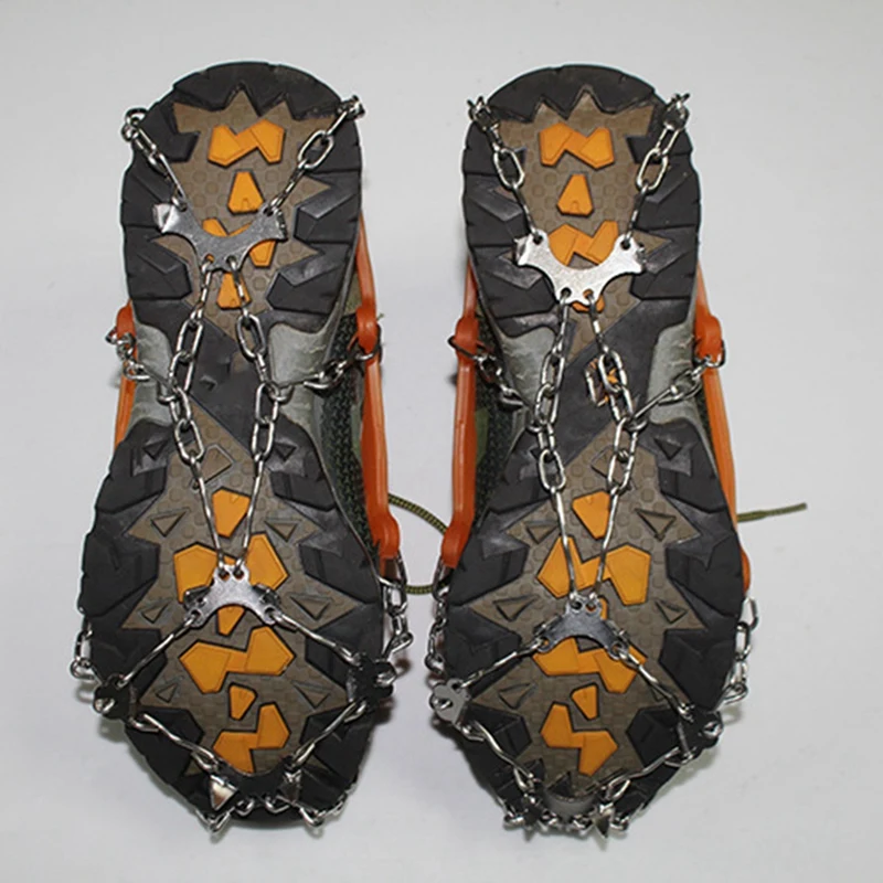 HOT-Crampons Stainless Steel Anti-Skid Ski Claws Mud Ice And Snow Anti-Skid Shoe Covers Mountaineering Anti-Skid Shoe Chains 4