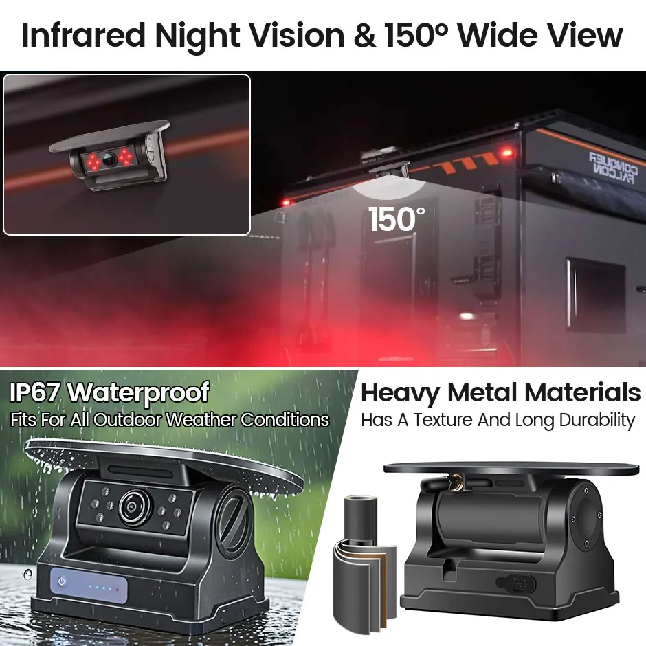 Solar panel integrated on rear camera body