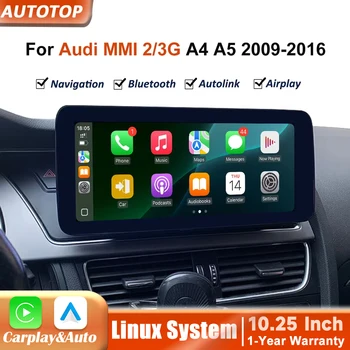 Radio para Auto con Sistema Inteligente Android Auto y CarPlay Inalámbrico de 10.25 Pulgadas para Audi A4 A5 B8 2009-2016, Sistema Estéreo con GPS y Navegación 1