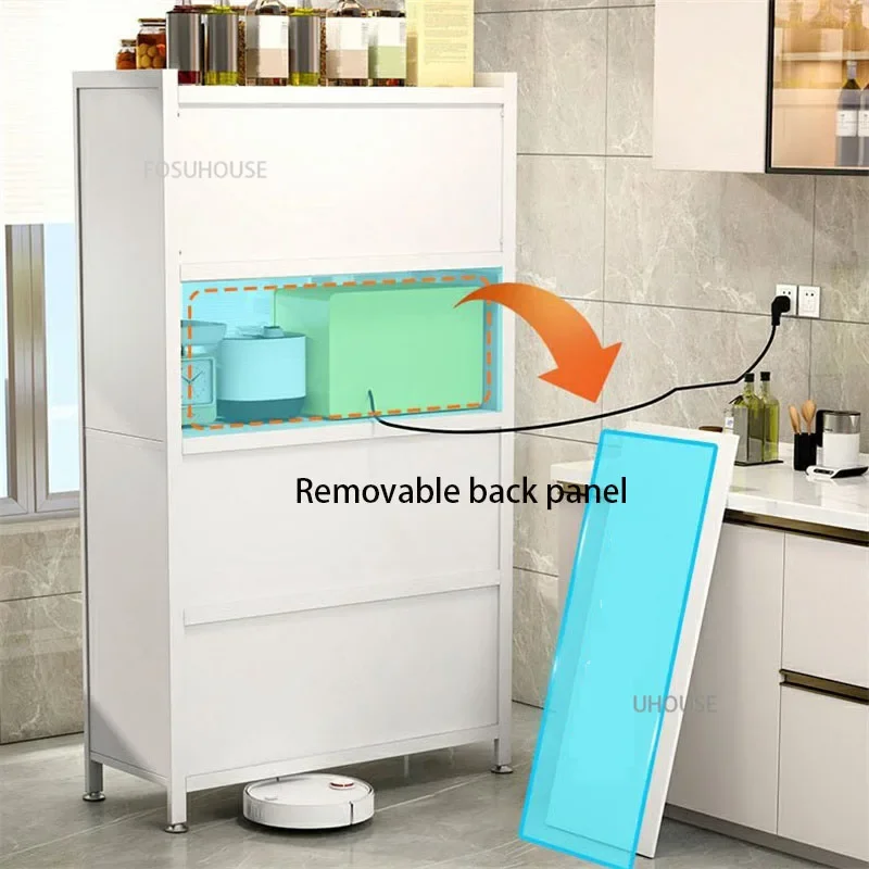Kitchen Sideboard Floor-standing Multi-layer Dust-proof Kitchen Cabinets Microwave Oven Shelf Multi-functional Storage Cabinet Z