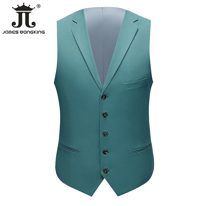 (Jacket + Vest + Pants) Fashion Green Men's Suit 3 Piece Groom Wedding Dress Prom Party Night Club Tuxedo Business Formal Wear