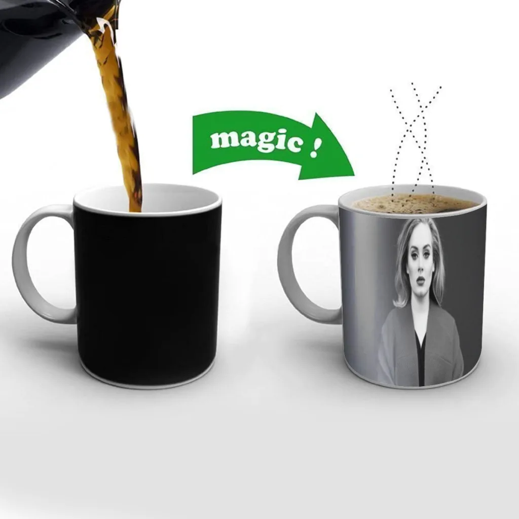 

Pop Singer Adele Adkins Music Star Free shipping Mug Changing Color Ceramic Coffee Mugs Magic Tea Cup Best Gift For Your Friends