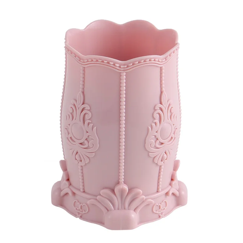 Pencil Holder Organizer Plastic Cosmetic Makeup Brush Desktop Pen Holder Stand Jewelry Storage Box Pen Pot Stationery pen holder,desk organizer,pen and brush holder,brush holder