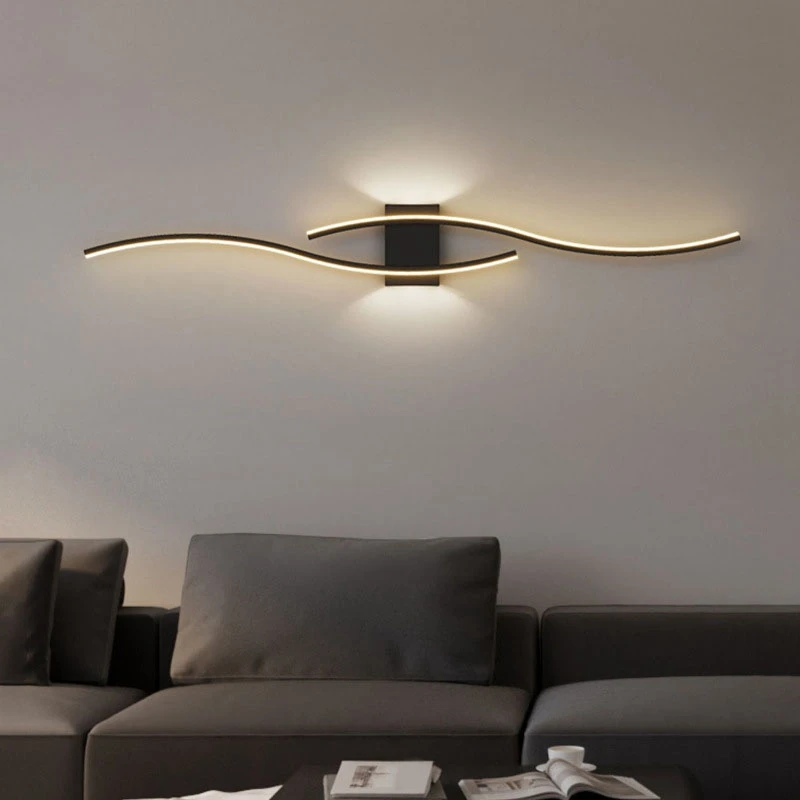 1Set Luxury Minimalist Strip Wall Lamp Minimalist Living Room Grille TV Background Wall Light