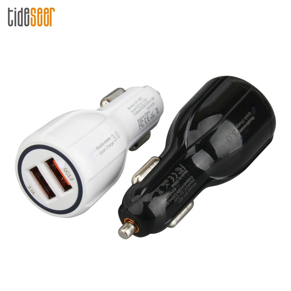 Mini Usb Car Charger Quick Charger For Iphone Samsung Mobile Phone Dual Usb Carcharger Qc3.0