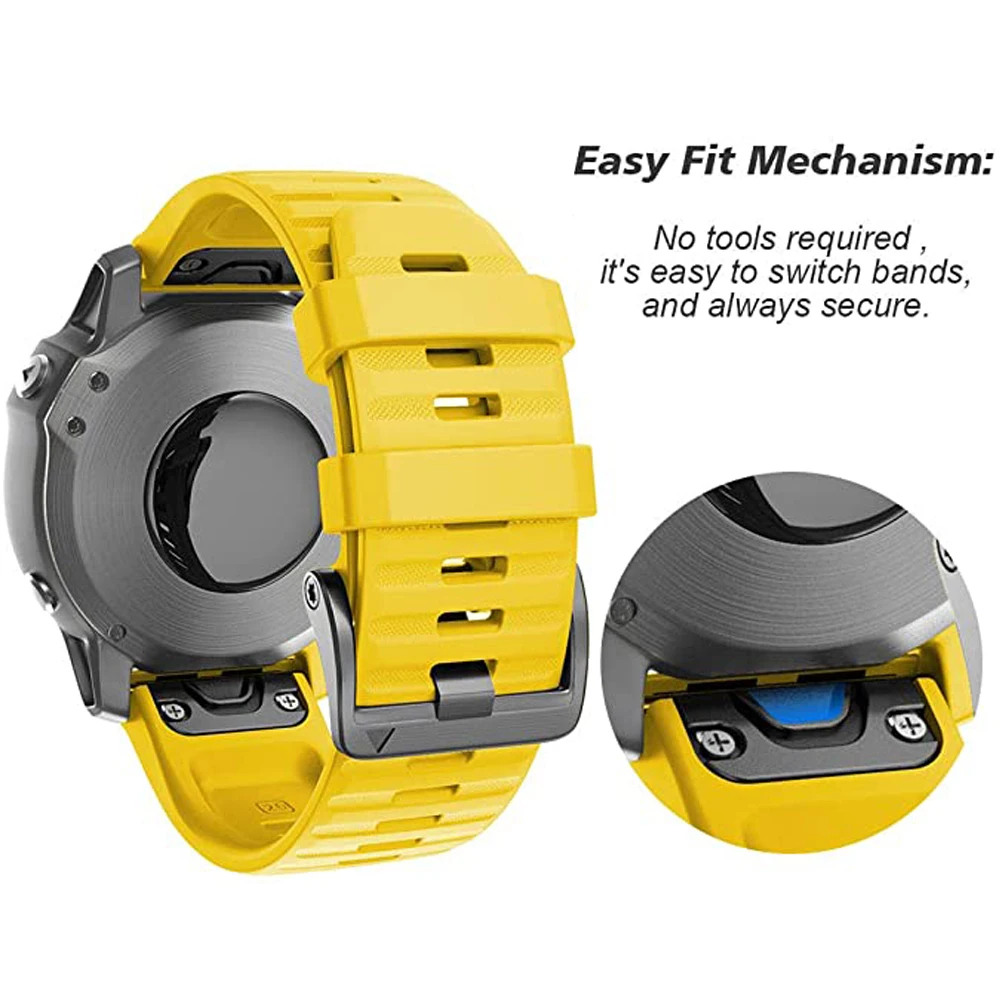 Enhanced Silicone QuickFit Watchband Strap – 22mm/26mm Adjustable Easyfit Wristband