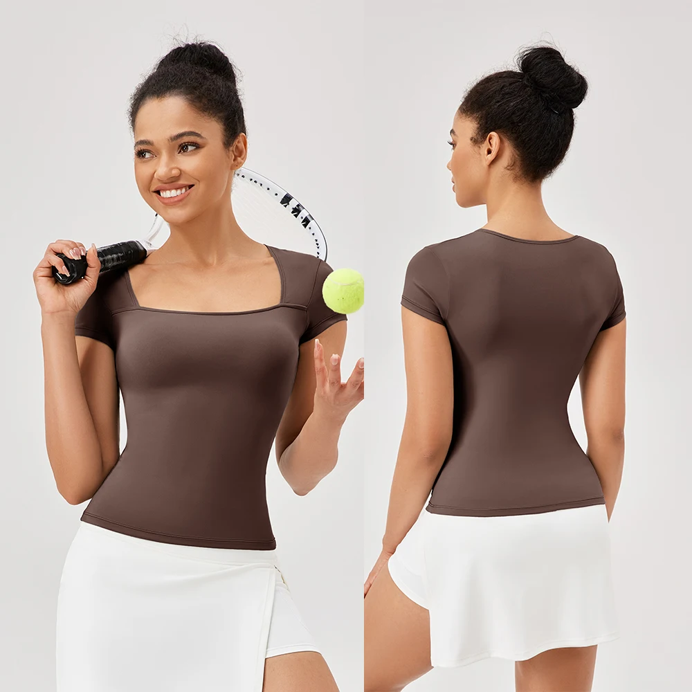 Yoga Tops Women Gym Training Sport Tops Quick-Dry Yoga Shirts Short-sleeved Outdoor Running Fitness Casual Sports T-shirt Sports & Entertainment