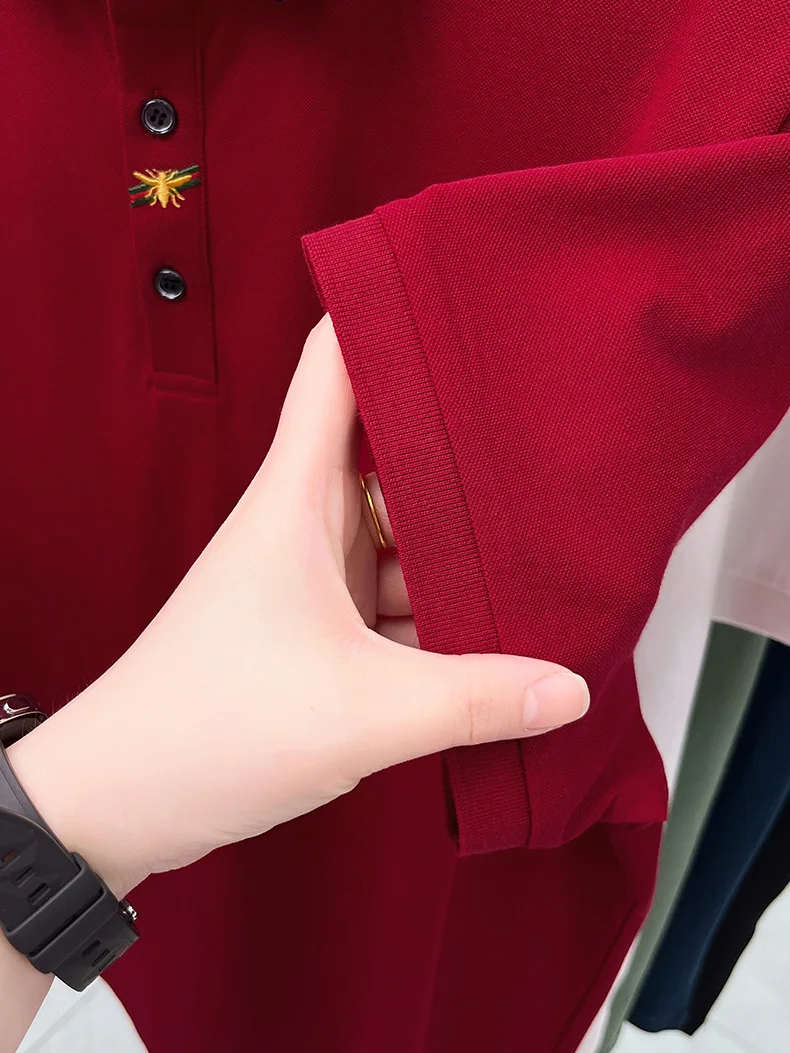 Luxusmarke, exquisit besticktes Kurzarm-Poloshirt für Herren, neue Mode, Sommer, atmungsaktives T-Shirt, lässiges Oberteil im koreanischen Stil – Detail 25