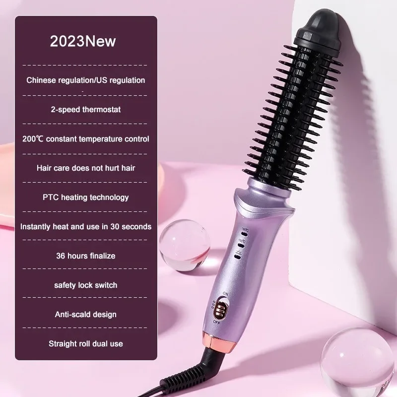 Mini Hair Comb Brush Styler One Step Hair Straightener Curler Comb 2 In 1 Portable Travel Intelligent Curling Tools