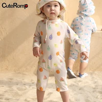 Girl boy swimsuit Set Sunscreen Zipper Baby swimwear for Kids Girls full sleeve Child bathing suit may infant girl Surfing suit 3