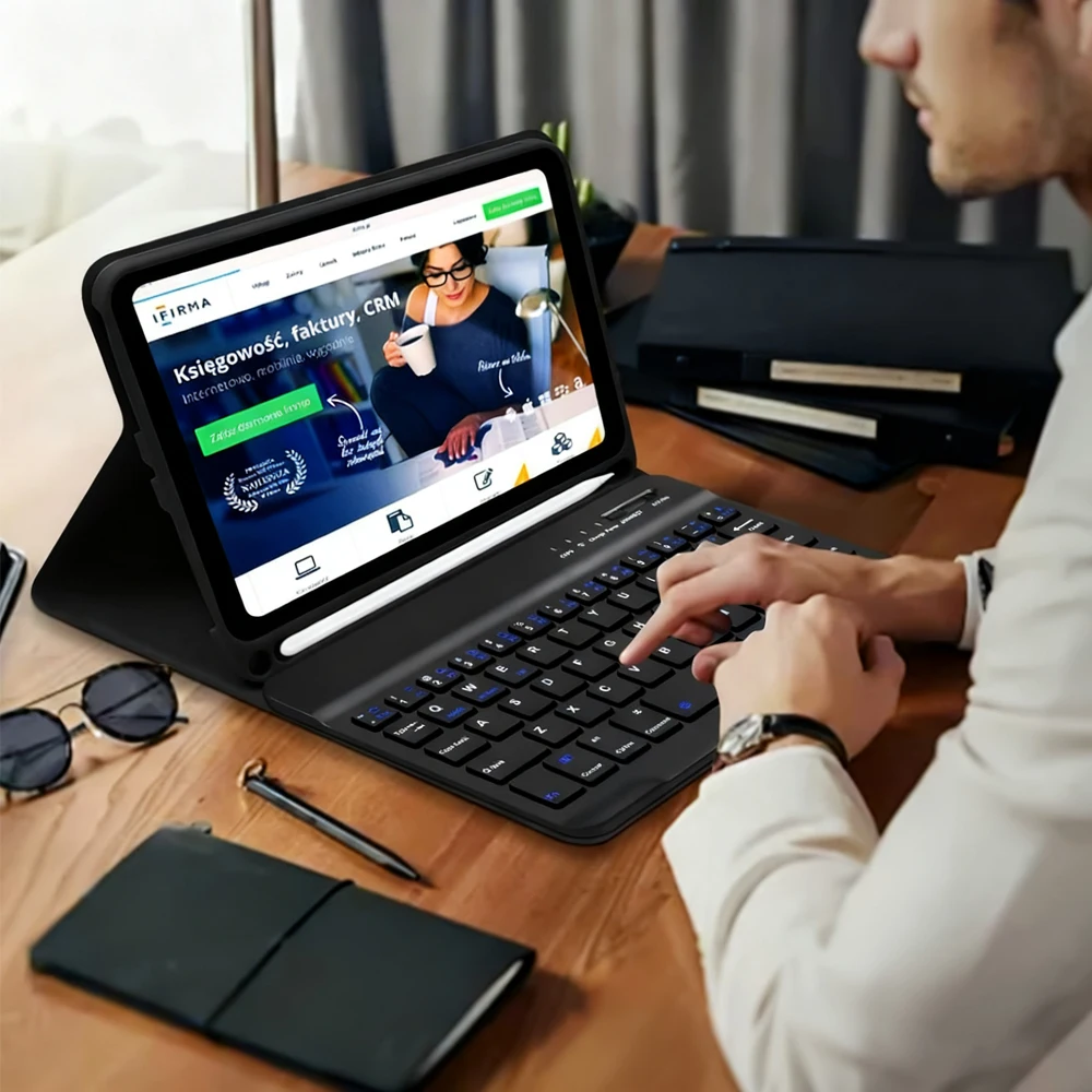 Enhanced Detachable Bluetooth Keyboard Case - Sleek Protective Cover