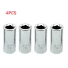 4PCS 1/4" Square Drive To 1/4" Hex Socket Bits Converter Screwdriver Bit Adapter For Screwdriver Bit Socket Adapter Step Drill 2