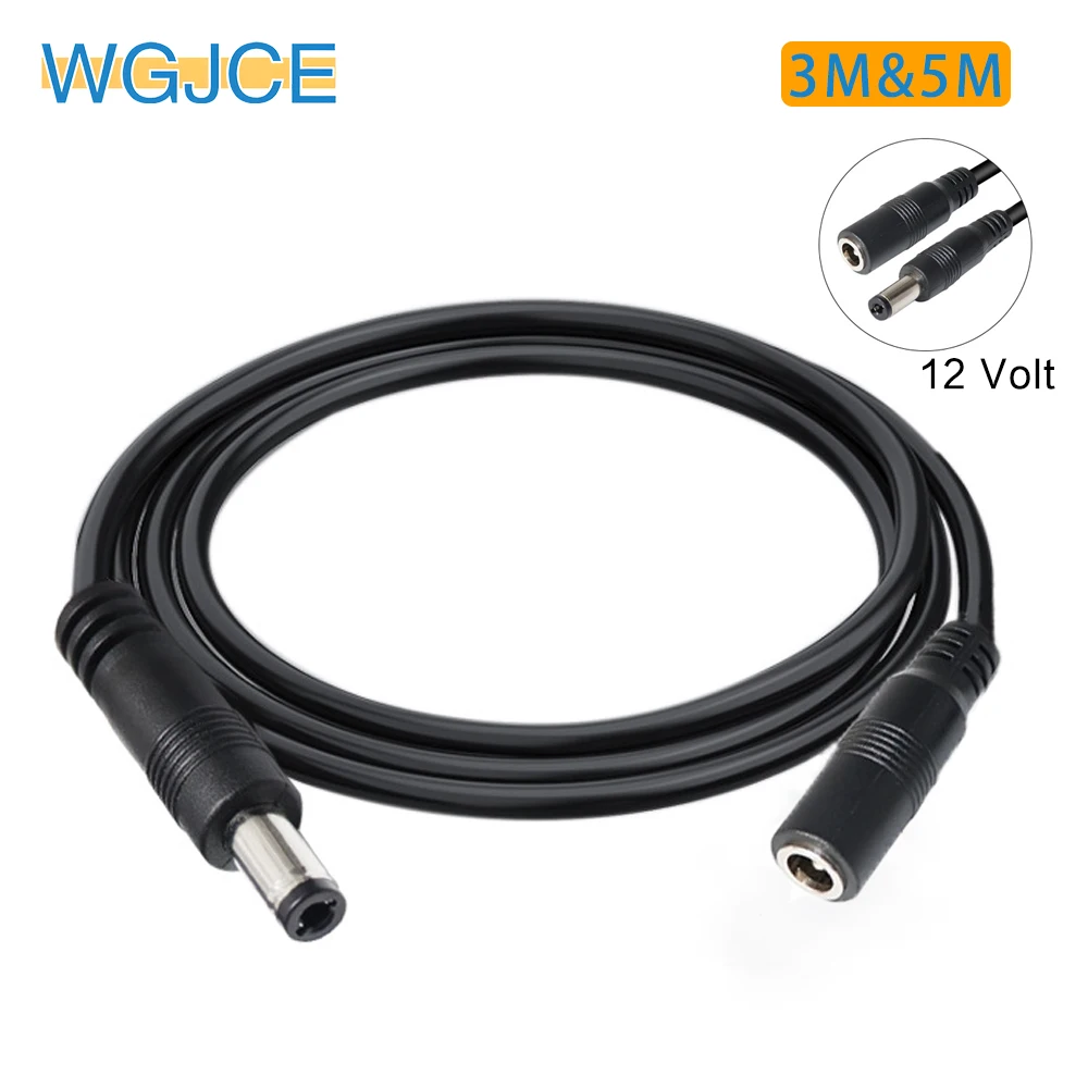 

DC 12V Power Extension Cable 3 Meter/ 10FT Jack Socket 5.5x2.1mm Male Plug 5m Extension Cord For 12V CCTV Camera DC Plug