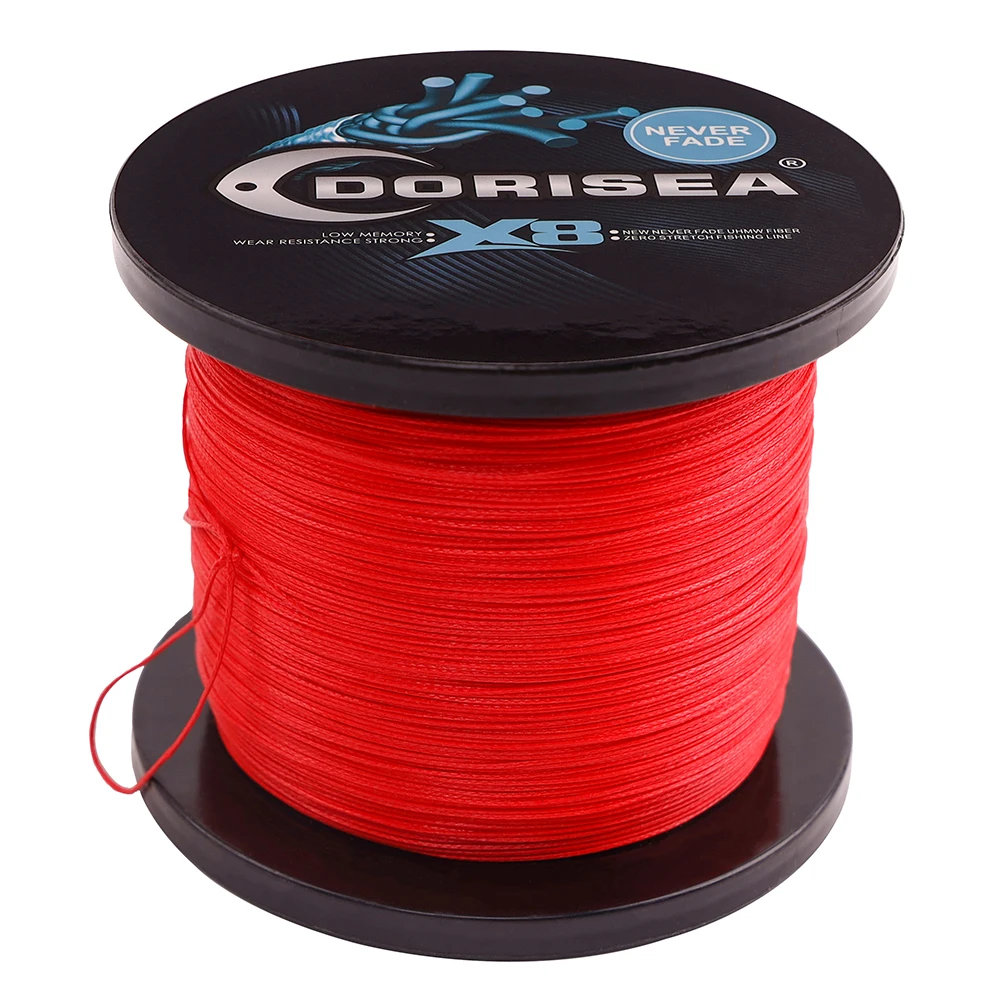 DORISEA NEVER FADE Red 8 Strands 100M 300M 500M 1000M 2000M PE  Multifilame Braided Fishing Line Wire