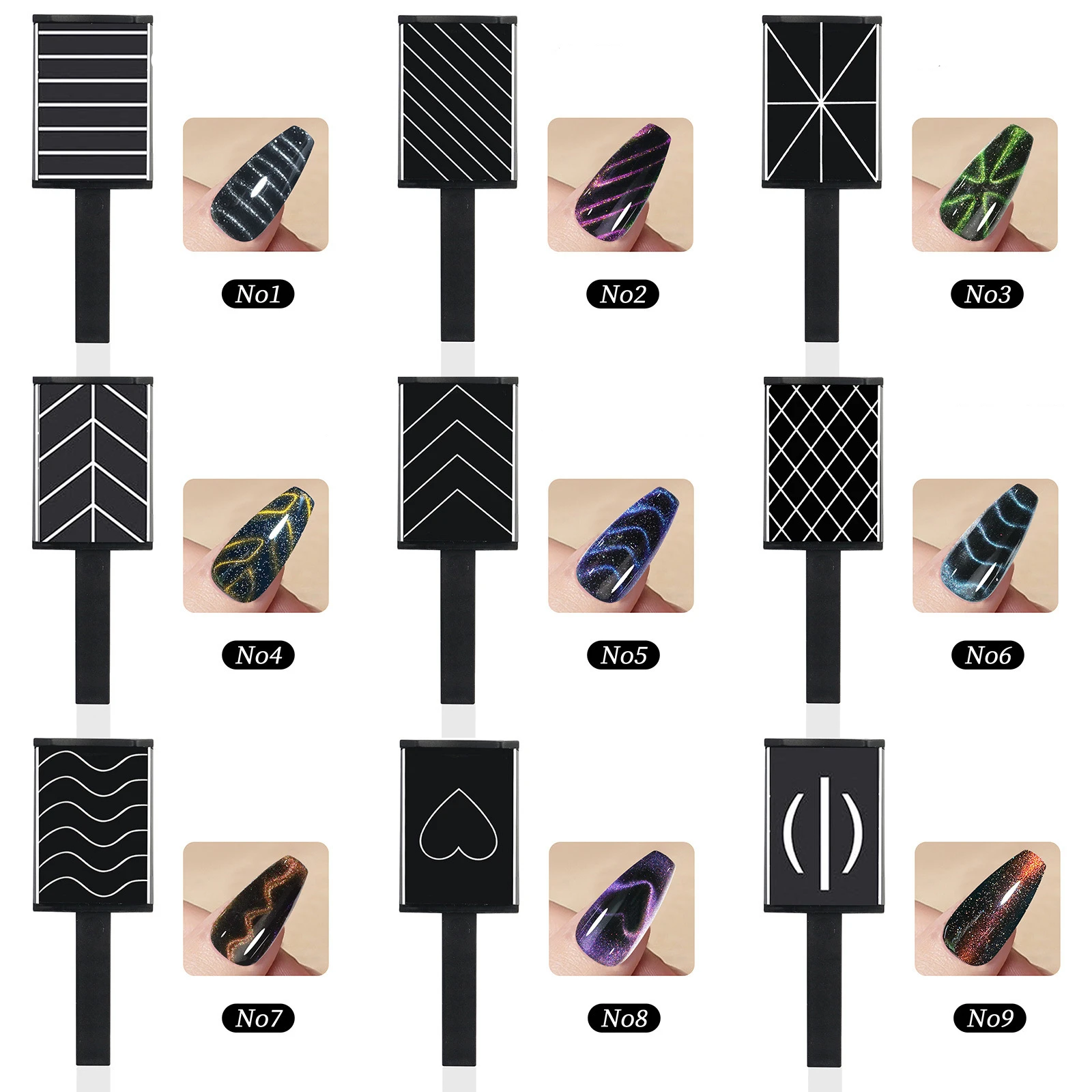 Nail Art Cat Eye Magnets 3D Illusion Magnets Nail Polish Floral Magic for Gel Polish Magnetic Sticks Tools