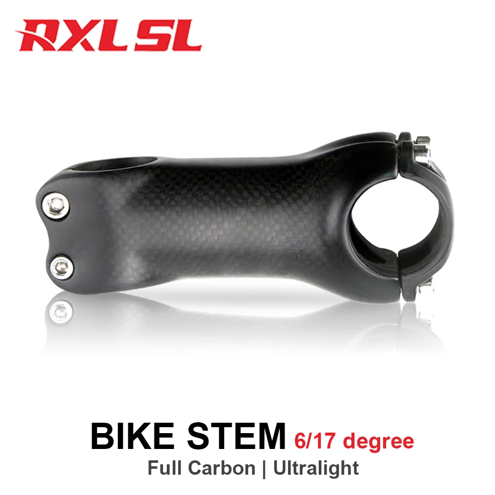 Power Road Mountain Bike Handlebar Carbon Fiber Stem 6/17 Degree