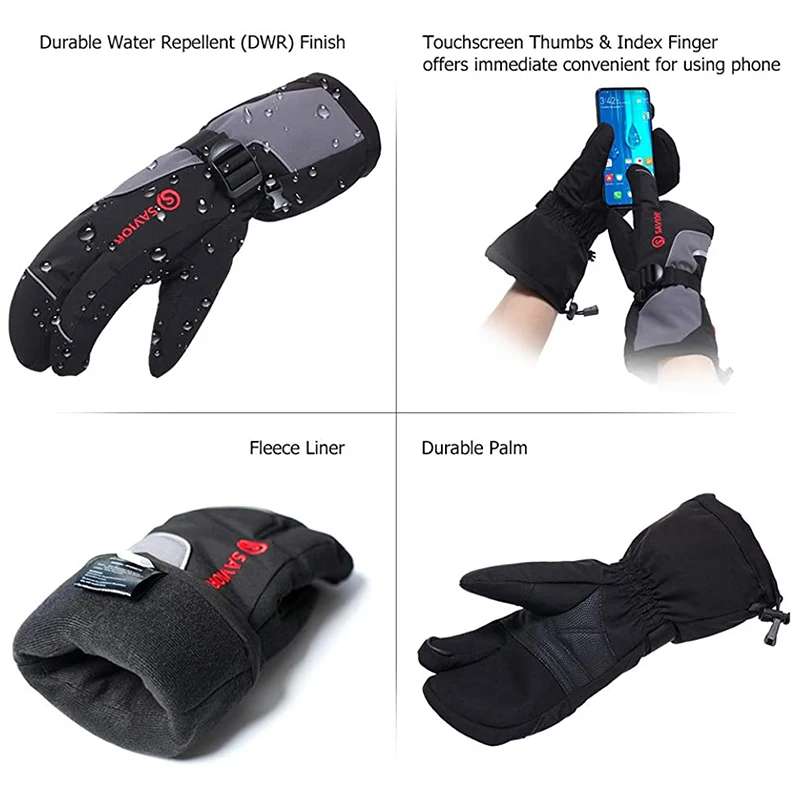 Gants Chauffants USB Rechargeables - 3 Températures, Mitaines Sans Doigts Pour Ski Et Randonnée