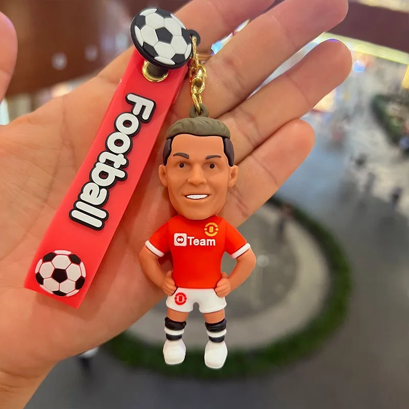Toy gift filler pop keychain toys football star Ronaldo character key chain jewelry bag pendant key chain collection doll accessories souvenir gift