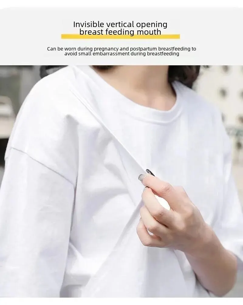 Short-Sleeve Breastfeeding Maternity T-shirt