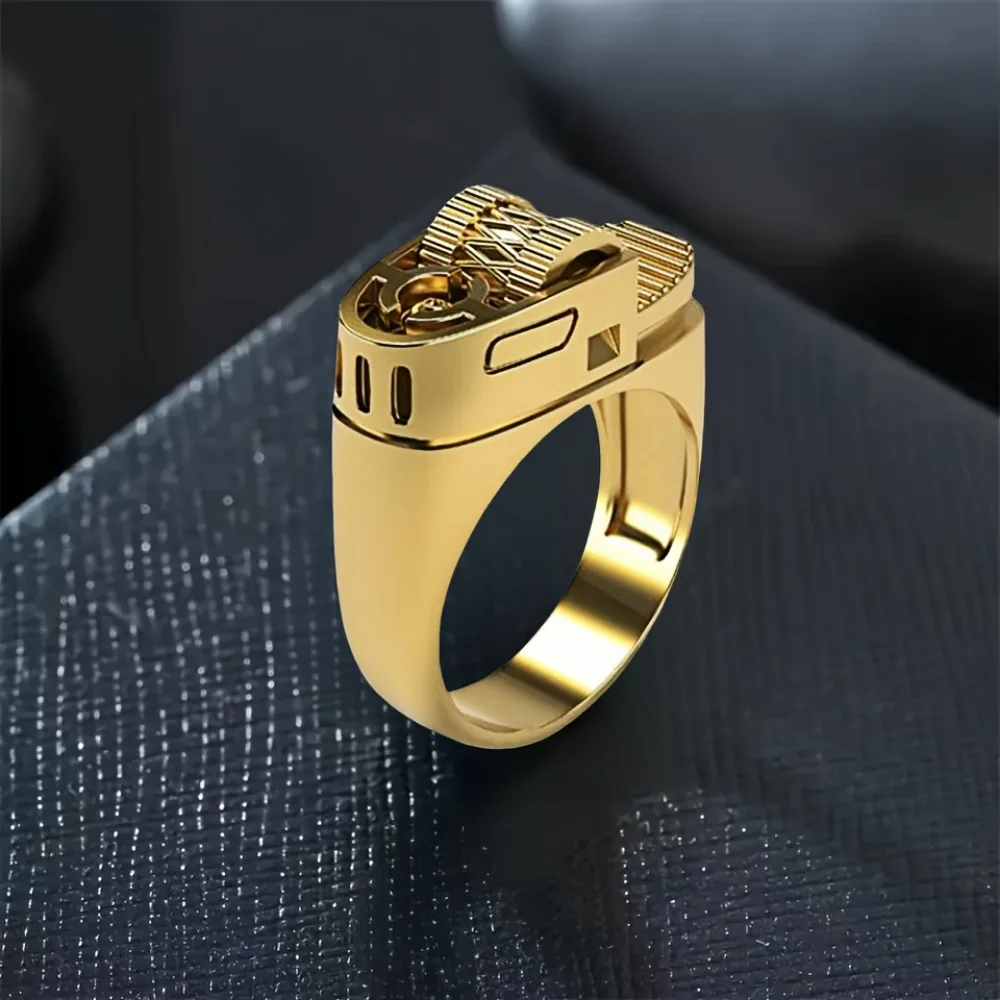 Stylish Men's Lighter-Inspired Ring - Vintage Punk Fashion Accessory, Perfect for Casual Attire & Special Occasions