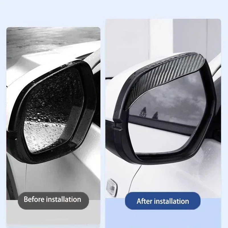 Car Rearview Mirror Rain Cover Carbon Fiber 2Pcs For Fiat Panda Punto BRAVO Stilo 500C 500 500X 500L rearview mirror rain shield rearview mirror rain eyebrow rearview mirror rain guard