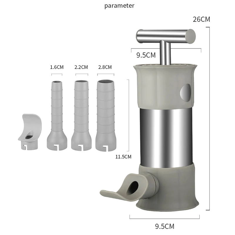 Stainless Steel Sausage Meat Stuffer Horizontal Sausage Maker Homemade Kitchen Meat Maker Tool Filler sausage stuffer