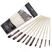 

10 good quality nylon hair brush set watercolor gouache acrylic oil paint brush watercolor pen painting supplies acrylic brush