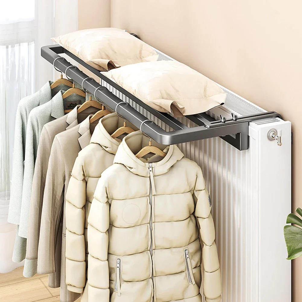 Multi-Purpose Towel Rail Radiator Heating Rack Radiator Bracket Bathroom Soft Scarf Rack Towel For Bathrobe Bathroom