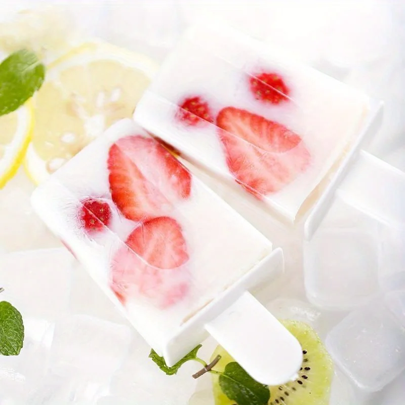 Family Ice Cream Popsicle Mold Set, 4 Homemade Popsicles, Used To Make Ice Cream Models for Cold Drinks