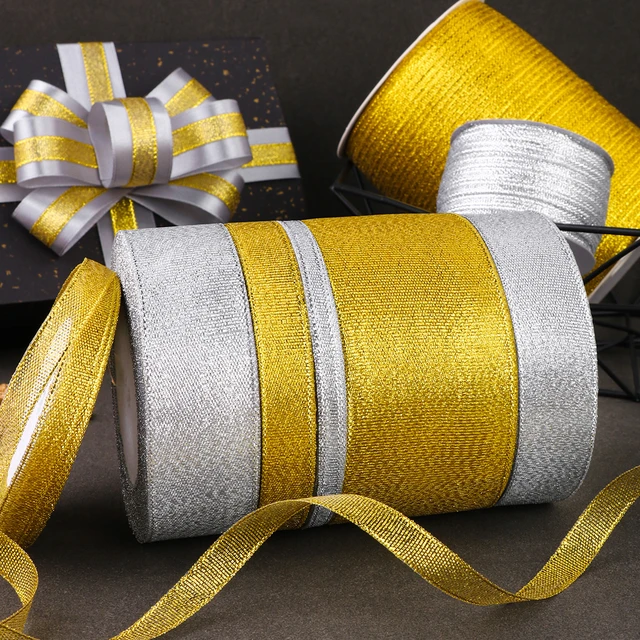 3 Rolls Wide Christmas Ribbon 70 Yards 2 inch Wide Polyester Satin Ribbon  Solid Gold Red Green Ribbons for Christmas Gift Wrapping Wedding Crafts