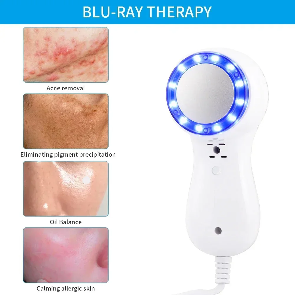 USB Ice Healing Beauty Machine Led Photon Rejuvenation Massager Shrink Pores Cold Hammer Blue Light Facial Skin Lifting Tighten skin care device