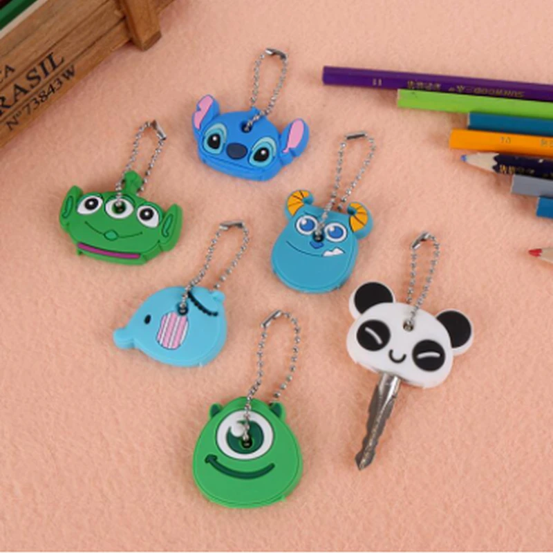 Key Caps Covers Keychain Case Cover Animal Cartoon Key Cover Cap Silicone Key Accessories