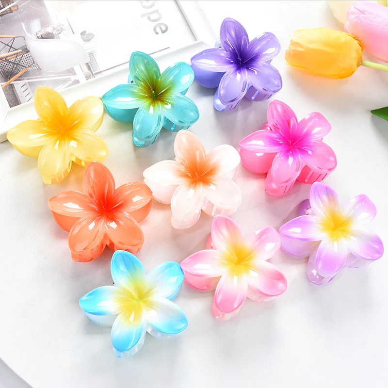 Lot De 4 Pinces à Cheveux Fleurs Rose Et Jaune – Mariée, Mehndi, Asiatique (neuves)