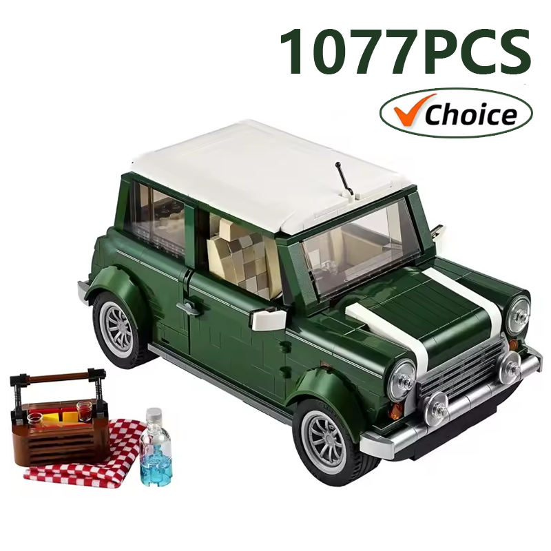 MOC Classic Technical Green CAR Model Compatible 10242 Building Blocks Sets Automobile Vehicle Education Toys Birthday Christmas