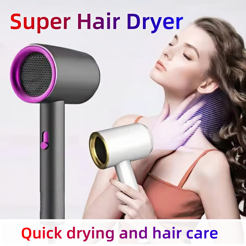 Professional Salon Hair Dryer High Wind Speed Quick Dry Ion Heat Protection Lightweight For Home Travel Hotel Use